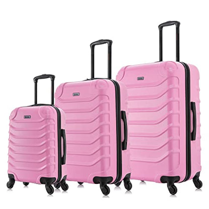 InUSA ENDURANCE Luggage with Spinner Wheels | Durable Lightweight Hardshell Spacious Travel Sets with Handle and Trolley | (20in, 24in, 28in) 3 Piece Luggage Set | Pink - color: Pink, size: 3-Piece Set (20-Inch, 24-Inch, 28-Inch)