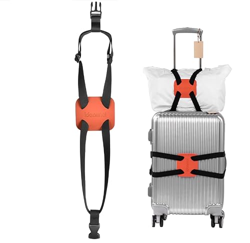 Luggage Straps ， Luggage add a Bag Strap，Travel Must Haves High Elastic Suitcase Adjustable Belt Bag Bungees with Buckles (Orange) - color: Orange