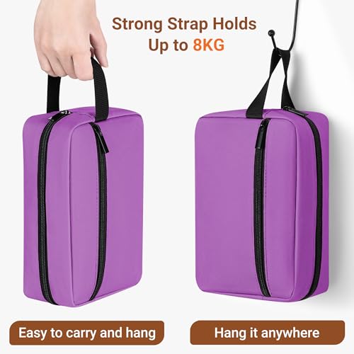 Elviros Hanging Toiletry Bag, Lightweight Dopp Kit, Small, Grape Purple - color: Grape Purple, size: Small