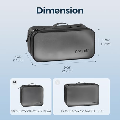 pack all Frosted Clear Organizer Pouch, Lightweight TPU Zipper Bag - size: Small