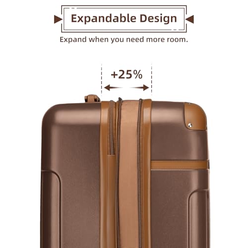 LARVENDER Expandable Carry on Luggage 22x14x9 Airline Approved, Maple - color: Maple 20inch, size: 20 Inch( Carry-on)