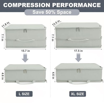 Compression Packing Cubes Travel Packing Suitcase Organizer Bags, Grey - color: Grey, size: Large