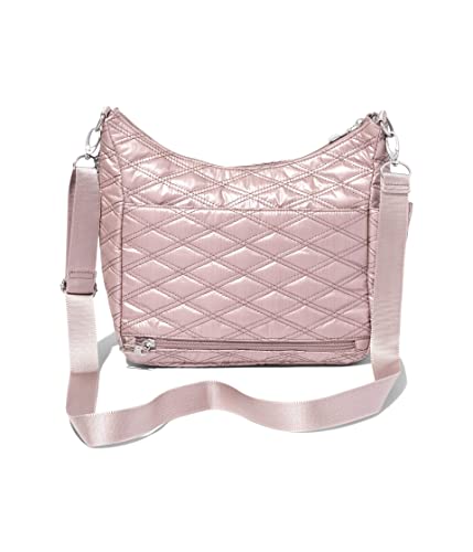 Baggallini Modern Everywhere Crossbody Bag for Women 11x9x4.5 Rfid Hobo Bag - color: Rose Metallic Quilt
