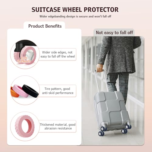 Luggage Wheel Covers, Anti Dust & Scratch, For 2-2.4" wheels - Dark blue - color: Dark blue