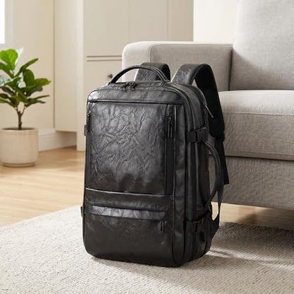 Carry On Backpack, 40L Expandable Travel Backpack, Black - color: Black