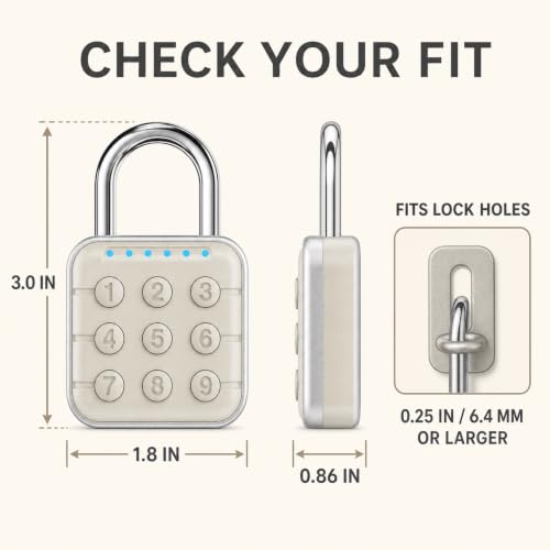 Locker Lock, 6-Digit Keypad Combination Lock for Gym Lockers - color: Champagne Gold, size: 1 Pack