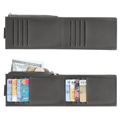 Chelmon Women's RFID Slim Card Holder Wallet - color: Deep Grey1
