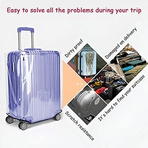 24 Inch PVC Clear Suitcase Cover (Black Trim) - color: Black Trim-0.4mm, size: M Suitcase Cover.