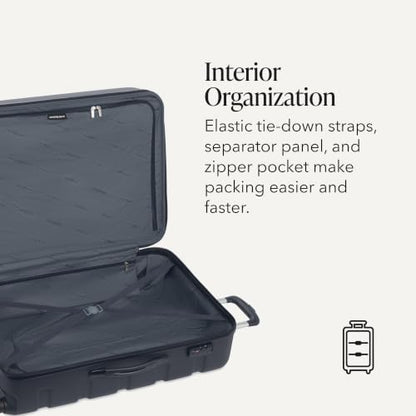 SwissGear 7366 Signature Hardside Expandable Luggage with Spinner Wheels, TSA Lock, Navy, Checked-Large 27-Inch - color: Navy, size: Checked-Large 27-Inch