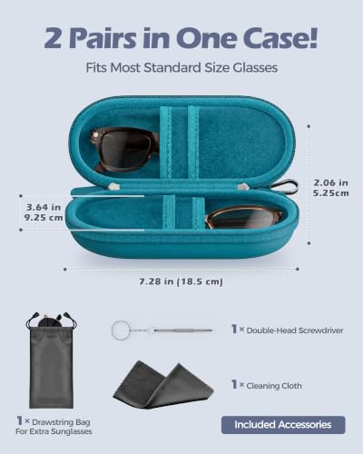 ProCase Hard Double Sunglasses Glasses Case for Men Women -Caribbeanblue - color: Caribbeanblue