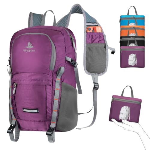 20L Small Hiking Backpack for Women Men, Lightweight Packable Daypack - color: Purple