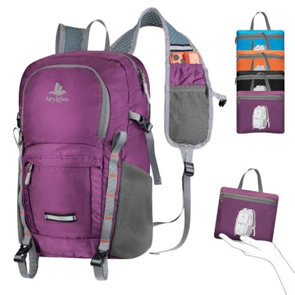 20L Small Hiking Backpack for Women Men, Lightweight Packable Daypack - color: Purple