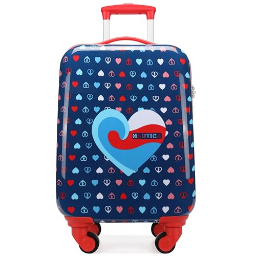 Nautica Kids Luggage - 18" Rolling Hardside Upright Carry-on Suitcase with Spinner Wheels, Peace Print - color: Nautica Peace