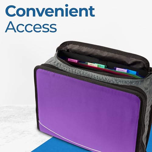 Case-it School Zipper Binder | 3" O-Rings | 600-Sheet | D-146 Deep Purple - color: I Deep Purple, size: 6 Pack