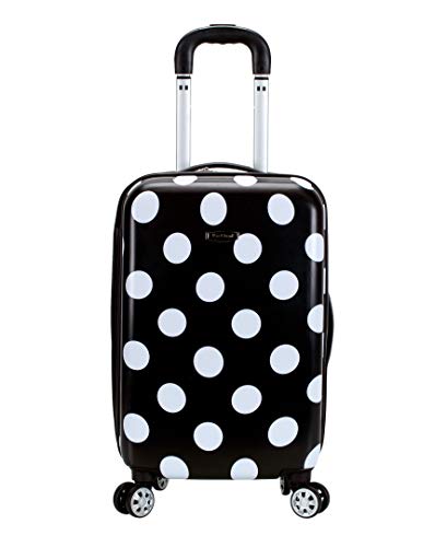 Rockland Laguna Beach Hardside3 Piece Spinner Wheel Luggage Set, (22"/24"/28"), Black Dot - color: Black Dot, size: 3 Piece (28"/24"/20")