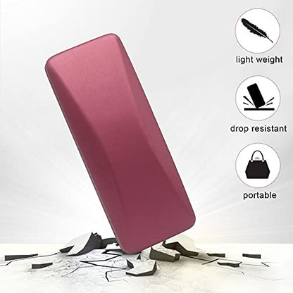 SMARTTOP Hard Shell Eyeglass Case- Glass Case With Cleaning Cloth, Glasses Case hard shell for men women - color: Burgundy