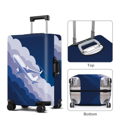Cloud Flight Luggage Cover Washable Suitcase Cover Protector Fit 24-26 Inch Luggage Durable Travel Bag Cover with Zipper Closure M - color: Cloud Flight, size: M(24-26inch suitcase)