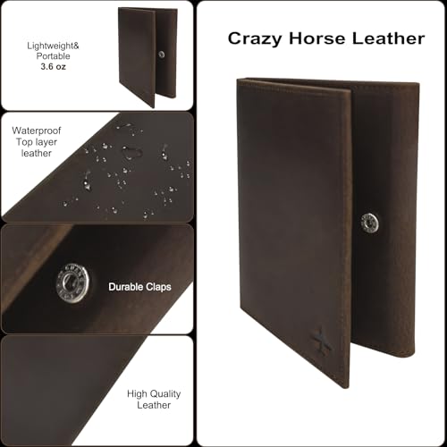 Pilot Wallet Passport Holder - Leather Pilot Passport Wallet Accessories Black (Brown) - color: Brown
