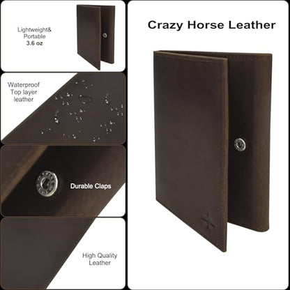 Pilot Wallet Passport Holder - Leather Pilot Passport Wallet Accessories Black (Brown) - color: Brown