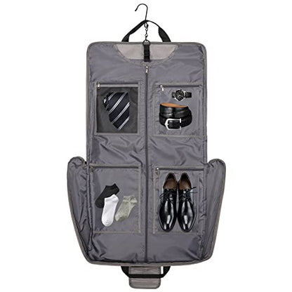 Modoker Carry On Garment Bags for Travel Hanging Clothes Suit Bag Luggage Organizer, Foldable Suit Carrier Gift for Men Women - color: Light Grey
