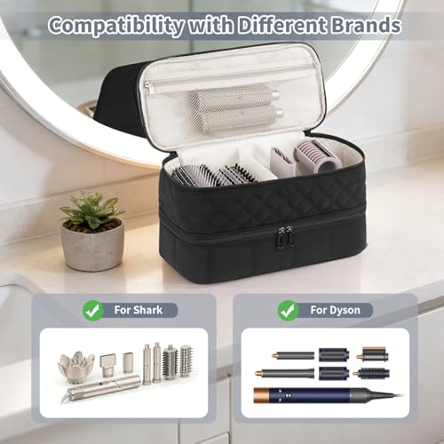Hair Travel Carrying Case Compatible with Shark Flex Style/Dyson Airwrap - color: Black