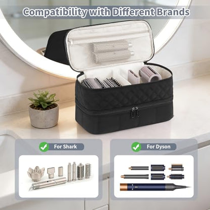 Hair Travel Carrying Case Compatible with Shark Flex Style/Dyson Airwrap - color: Black