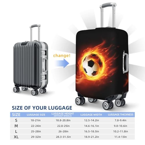 Football Luggage Cover Elastic Washable Suitcase Sleeve Anti-Scratch Stain Resistant, Stretchable Baggage Protector Fit (S 18-21 Inch Luggage) - size: Small, style: Football