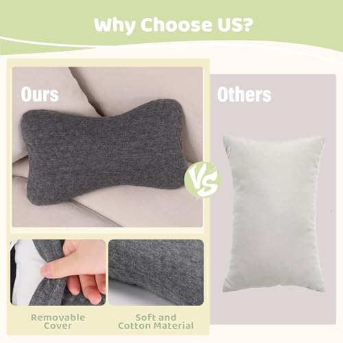 vocheer Small Pillow with Removable Cover, 11"x 7" Tiny Travel Pillow 2 PCS - color: Darkgrey-2pc
