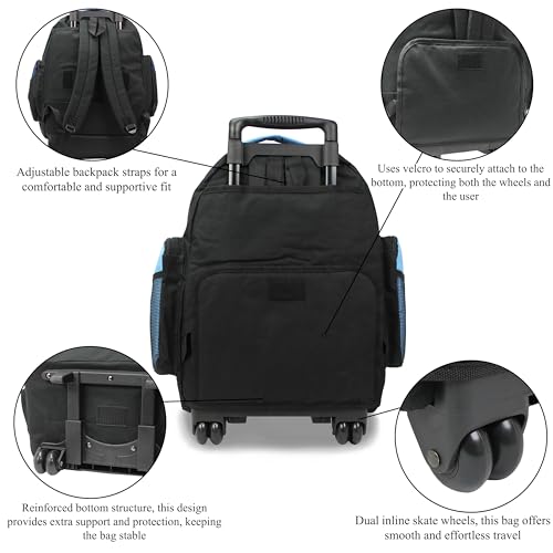 World Traveler Transworld 22-Inch Carry-On Rolling Backpack - SkyBlue - color: Skyblue