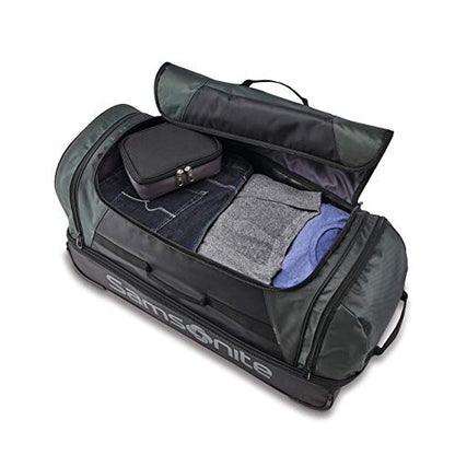 Samsonite Andante 2 Wheeled Duffel Bag – 28-Inch Durable Rolling Luggage with Inline Skate Wheels, Push-Button Handle & Spacious Compartments – Travel-Friendly and Lightweight - Riverrock/Black - color: Riverrock/Black, size: 28-Inch