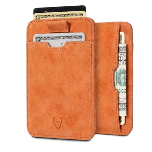 Vaultskin CHELSEA Slim Leather Card Wallet for Men, RFID (Amber) - color: Amber