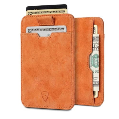 Vaultskin CHELSEA Slim Leather Card Wallet for Men, RFID (Amber) - color: Amber