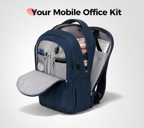 MATEIN HER Navy Blue Backpack, Computer Backpack with Water Bottle Pocket - color: Blue, size: 17.3 Inch