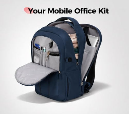 MATEIN HER Navy Blue Backpack, Computer Backpack with Water Bottle Pocket - color: Blue, size: 17.3 Inch