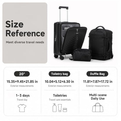 21Inch Carry On Luggage, PP Expandable Luggage Sets with Spinner Wheels - color: LightCoffee