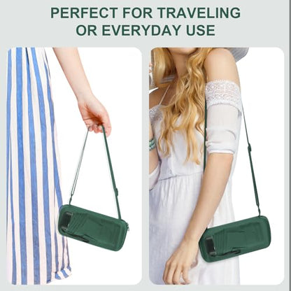Mini Umbrella for Travel with Case Small Compact Sun Rain Tiny for Purse - color: 1.2Dark Green