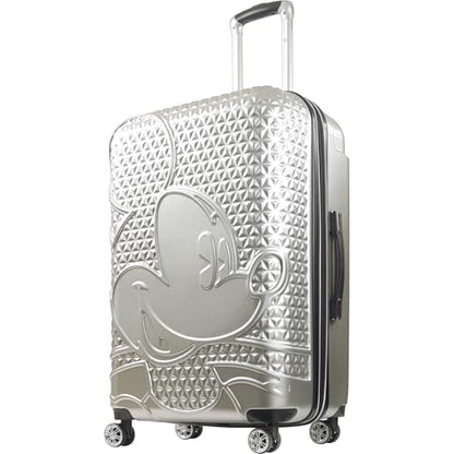 FUL Disney Mickey Mouse 30 Inch Rolling Luggage, Hardshell Suitcase with Spinner Wheels, Silver - color: Mickey Mouse - Silver, size: 30 Inch