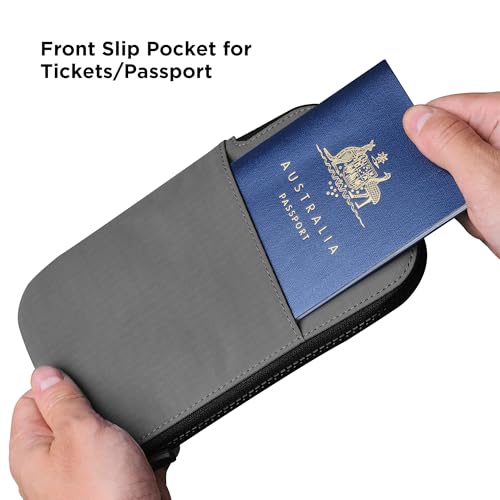 ALPAKA Zip Travel Wallet RFID Blocking Passport Holder Grey - color: Grey