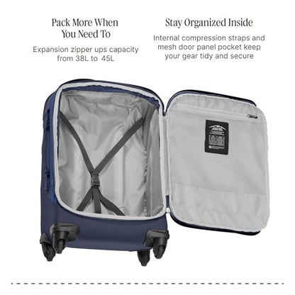 Eagle Creek Expanse 4-Wheel 22-Inch Carry-On Luggage, Pilot Blue - color: Blue