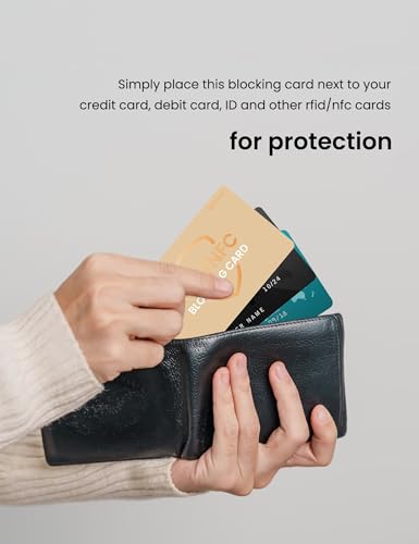 WHonor RFID Blocking Card, Anti-Theft Credit Debit Card Protector, Golden | Contactless NFC Blocker, Slim Safe Card, Protect Wallet & Purse for Women, Premium PVC, Waterproof & Scratch-Resistant