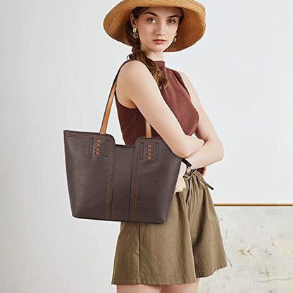 Montana West Tote Bag for Women Top Handle Satchel Purse - color: Dark Coffee
