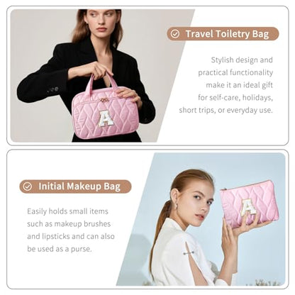 YOOLIFE Hanging Bag Initial Travel Toiletry Bag Large Capacity Personalized Toiletry for Traveling Women Travel Gifts for Women R - color: Pink, style: R