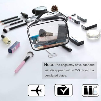 APREUTY 6 Packs Clear Makeup Bags, TSA Approved Toiletry Bags Set, Black - color: Black-6PCS (Large+Medium+Small)