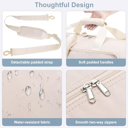120L EXTRA LARGE Foldable Waterproof Travel Duffle Bag for Men and Women - color: Beige, size: 120L