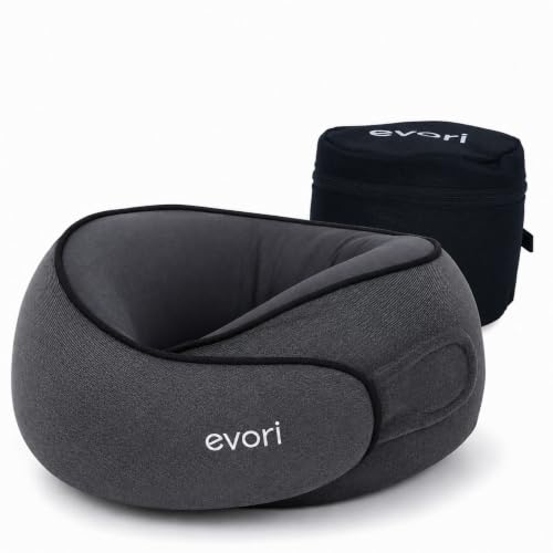 evori 360° Neck Rest, Memory Foam Travel Neck Pillow for Airplane and Car