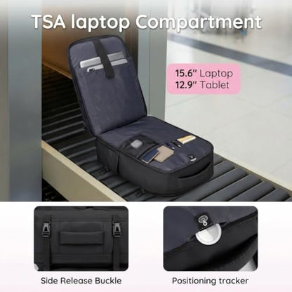 Taygeer Travel Backpack for Men, TSA Travel Laptop Backpack with Shoe Pouch - color: Black