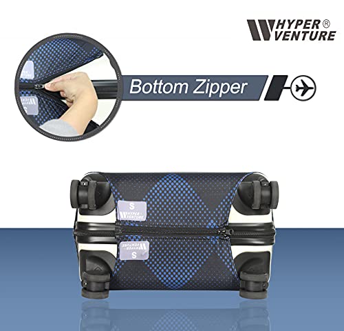 HYPER VENTURE Travel Luggage Cover Suitcase Protector Fits 23-26 Inch, M - color: Blue Cube, size: M