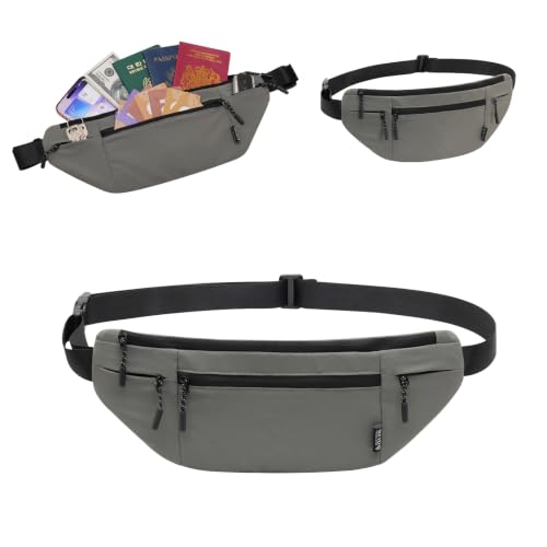 Money Belt for Travel RFID Blocking Passport Holder (dark grey) - color: dark grey