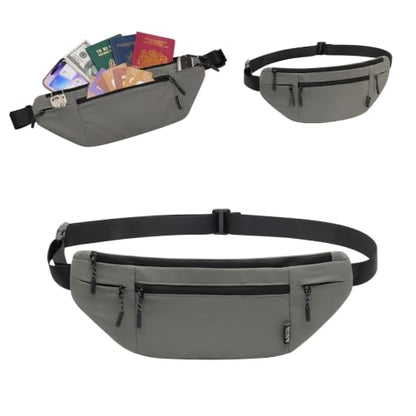 Money Belt for Travel RFID Blocking Passport Holder (dark grey) - color: dark grey
