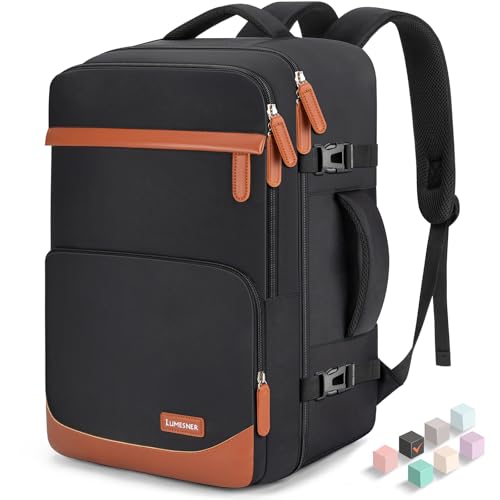 50L Travel Backpack, Flight Approved Carry On Laptop Backpack - color: Black, size: X-Large